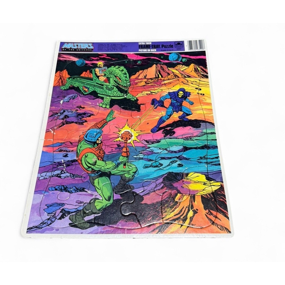 Vintage 1984 Masters Of The Universe He-Man Frame Tray Puzzle Golden MOTU